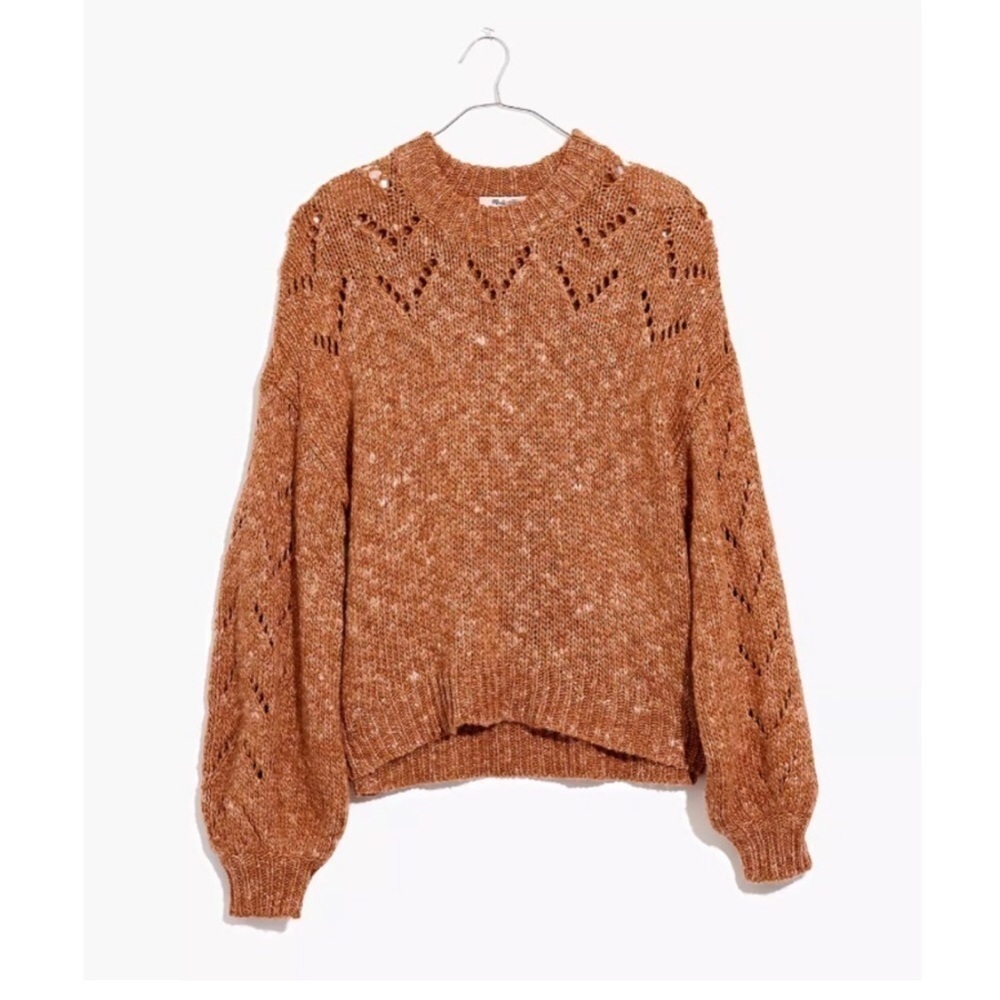 Madewell Pointelle Bubble-Sleeve Pullover Sweater - Picture 5 of 10